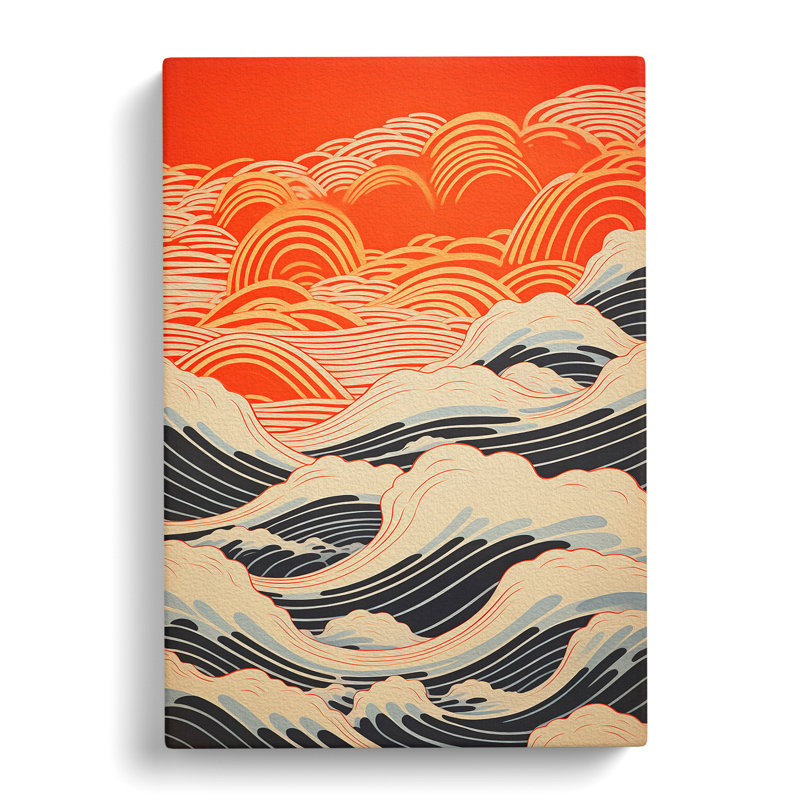 Wave Japanese Constructivism - Wrapped Canvas, 60cm H x 40cm W x 3cm D
