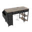 Bureau rustique brun avec électrique et tiroirs. 7 tiroirs en tissu pour l'organisation. Utilisations multiples rectangulaires modernes. Prises de table d'ordinateur stables et élégantes. Et compartiment latéral. Œuvre polyvalente