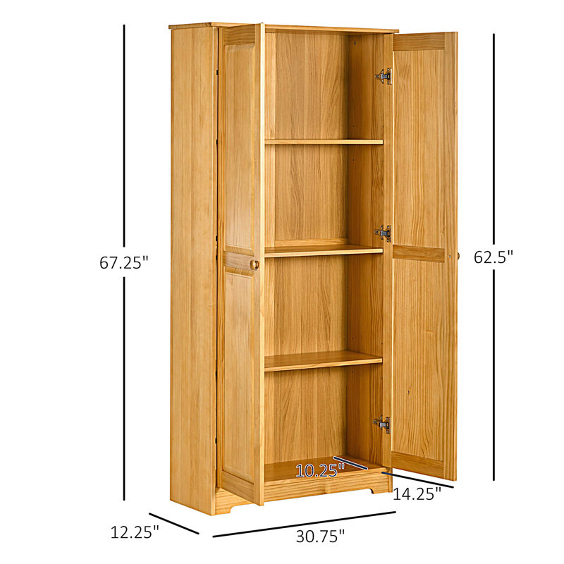 Armoire de rangement de cuisine, armoires autoportantes avec portes et tablettes