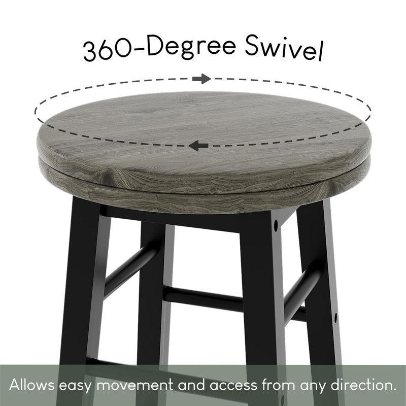 Swivel Solid Wood Counter Stool