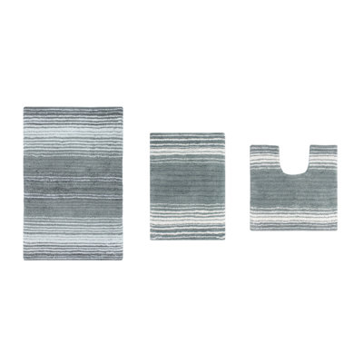 Sewell Striped Cotton Bath Rug Set (Set of 3)