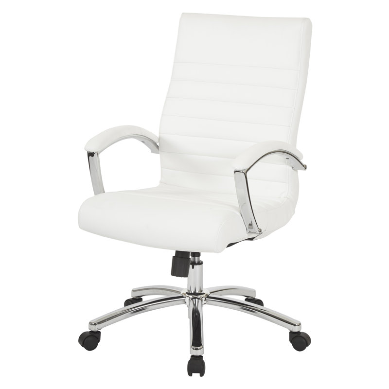 Conference Chair, White Faux Leather