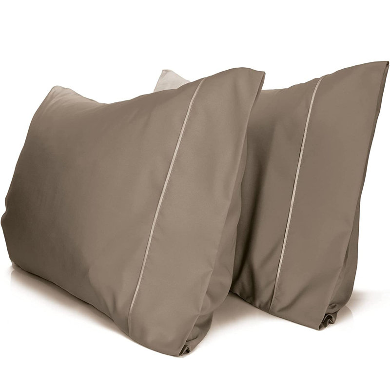 LuxClub 2 PC Tree Bark King Performance Microfiber Solid Pillowcase Set, Tree Bark, King Pillowcase