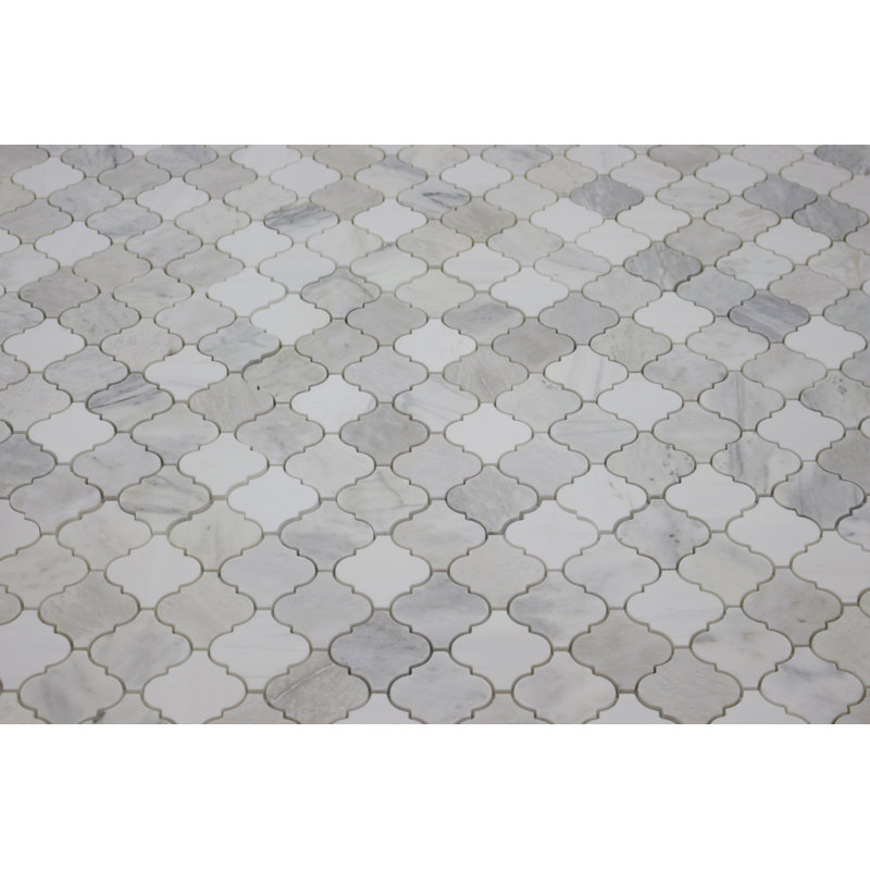 Arabesque 12" x 12" Marble Mosaic Wall & Floor Tile