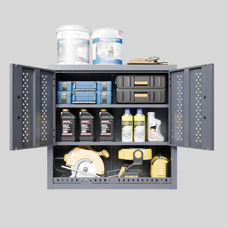 Armoire de rangement murale grise 29,55 po H