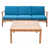 Coussin bleu / cadre brun