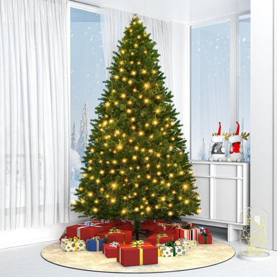 Arbre de Noël artificiel classique 6 pi avec 1000 pointes de branches, 250 lumières DEL pour la maison, le bureau et les fêtes