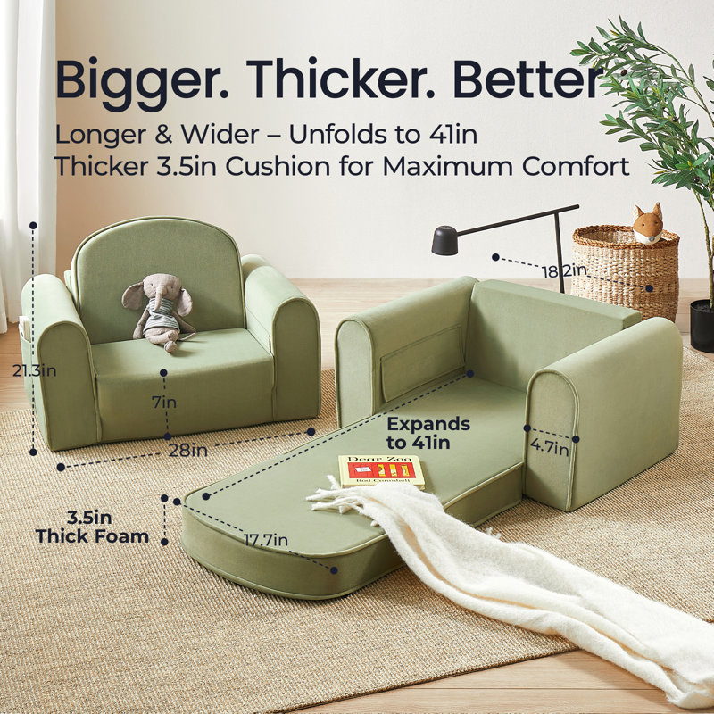 Tiny Land® GentleSnug Kid Chair - Sage, Green
