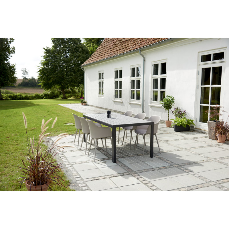 Morganti 6 - Person Patio Dining Set with Rectangular Table, Grey, Flint Grey