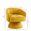 Fauteuil rotatif à 360 degrés, fauteuil moderne rembourré en velours jaune pour chambre à coucher, siège confortable et fauteuil pivotant tactile luxueux, salon avec fauteuil, rotation avec design élégant-1677424216