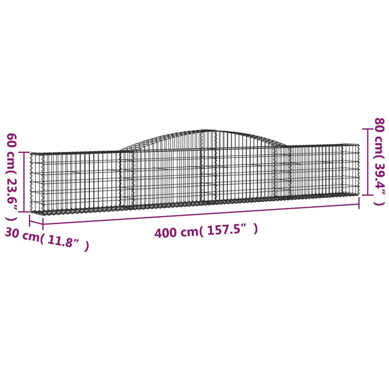 H 31,5 po x l 157,5 po argent