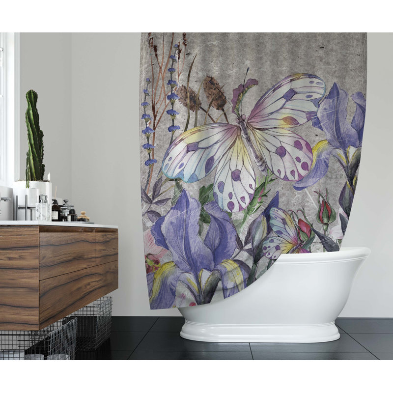 Rideau de douche simple à motif floral Dreher, H 70 po x l 71 po