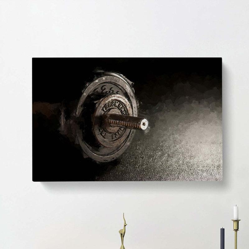 Dumbbell Weight - Wrapped Canvas Print, 40cm H x 60cm W x 3cm D