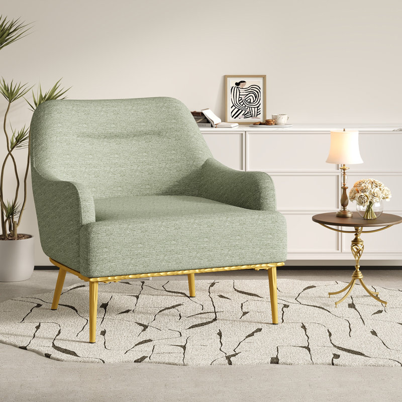 Fauteuil d'appoint Virelli Modern Chenille, Vert