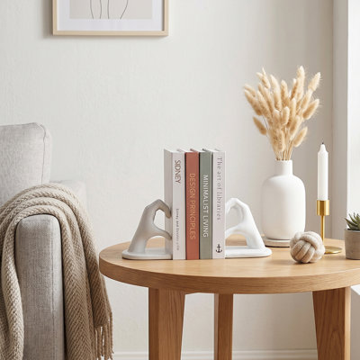 Serre-livres cœur en résine, ensemble de 2