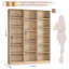 Ensemble de 2 grandes bibliothèques de rangement en bois de 74 po x 59 po x H 74 po-130076534