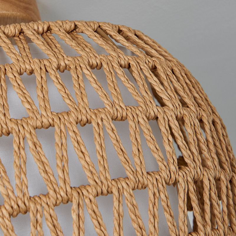 Dundridge Rattan Ceiling Light Fixtures, Hand-woven Boho Flush Mount Ceiling Light, Handmade Rattan Light Fixtures Ceiling Mount with Fabric Shade, Farmhouse Light Fixture for Bedroom Hallway Entryway