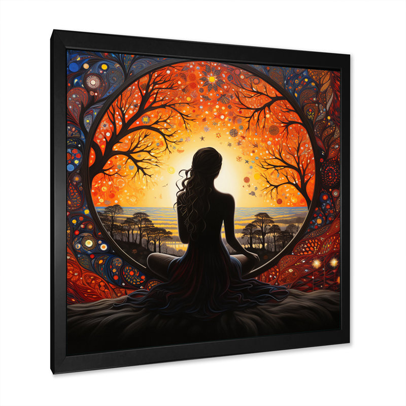 Orange, yoga noir en harmonie III, Noir, H 24 po x l 24 po x P 1 po