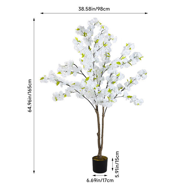 165cm Faux Cherry Blossom Tree in Pot