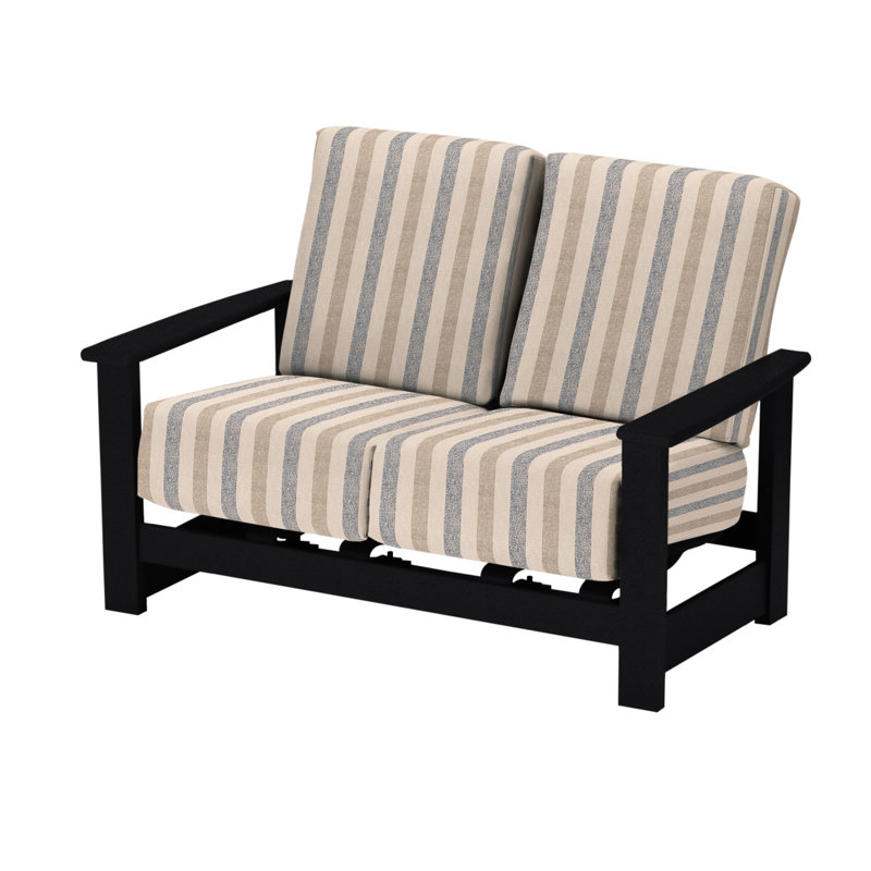 Leeward 56.5'' Wide Loveseat with Cushions, Paris, Black
