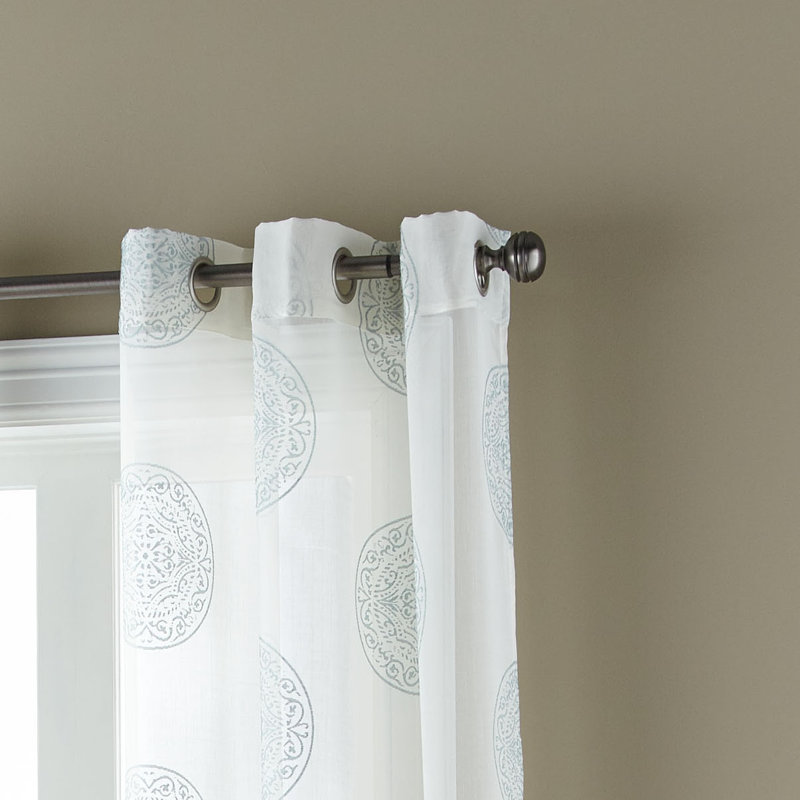 Sheer Curtain Pair, Light Mineral Blue