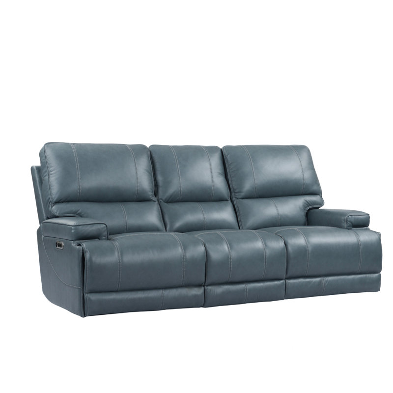 Adlan 89'' Pillow Top Arm Power Reclining Sofa, Verona Azure