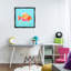 «Whimsical Orange Fish», art mural encadré flottant doré par Andrea Haase-1829240541-1829240536