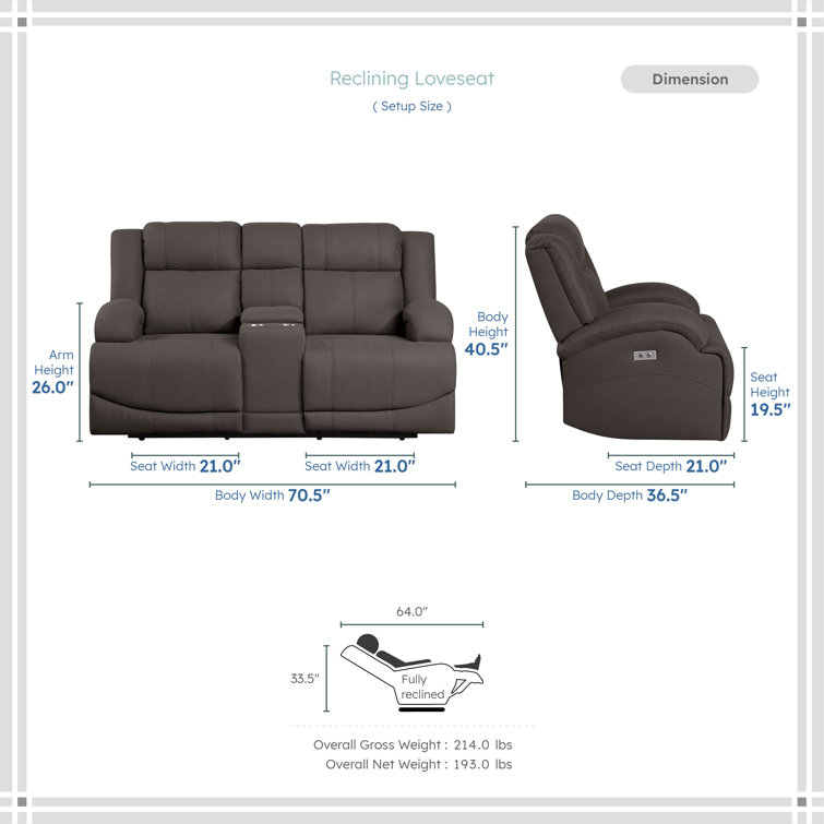 Latitude Run® Ansar 3-Piece Microfiber Push Button Power Reclining Sofa Set