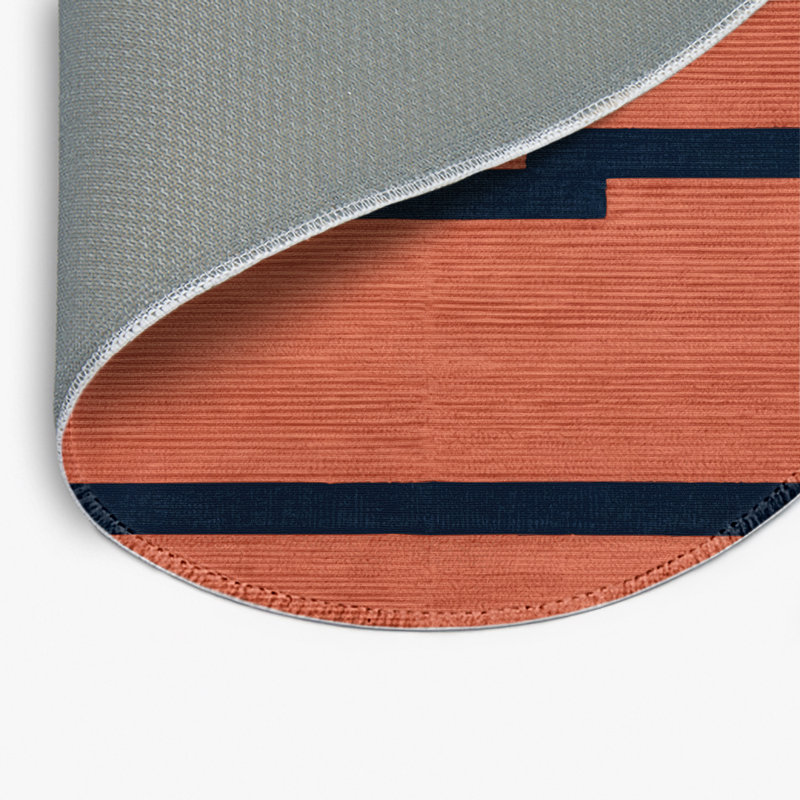 Tapis intérieur / extérieur rose HorizontalStripes, Rond 5 pi