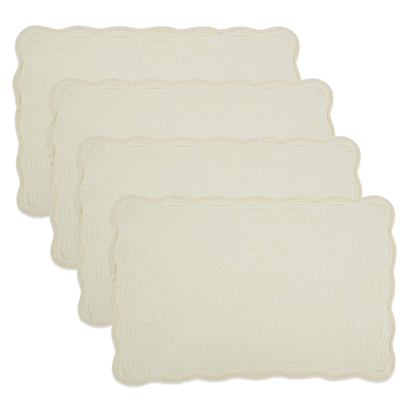 Ivory Quilted Cotton Rectangle Placemats Set of 4