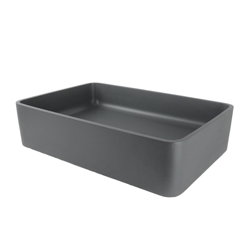 Évier rectangulaire en acrylique gris mat mat 15,75 po Strom Living, Gris mat foncé