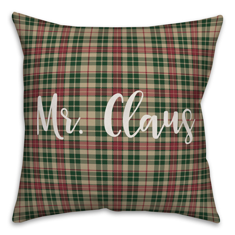  Coussin Mr. Claus in Tartan, Housse de coussin