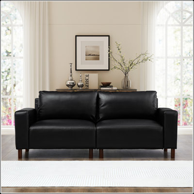 78.5-Inch Breathable Faux Leather Loveseat, Stylish And Comfortable For Modern Living Spaces
