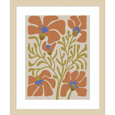 Expressive Abstract House Plant Orange Print