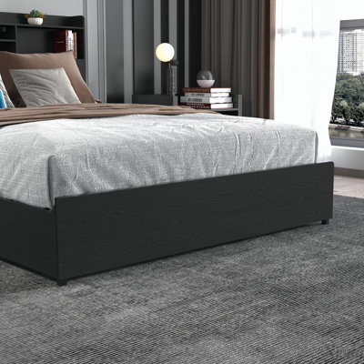 Bed Frame with Storage Drawers, Headboard, LED, and Charging Station, No Noise, No Box Springs Needed