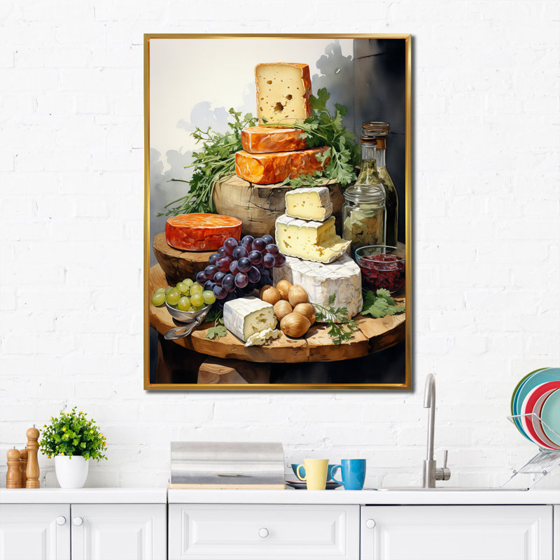 Plateau à fromage Lagoa I, H 20 po x l 12 po x P 1 po, Cadre flottant doré
