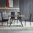 Dining Tables | Mesa de Comedor | Modern Minimalist 47 Inch MDF Top Black Metal Legs for Dining Room Kitchen Office | Rectangle