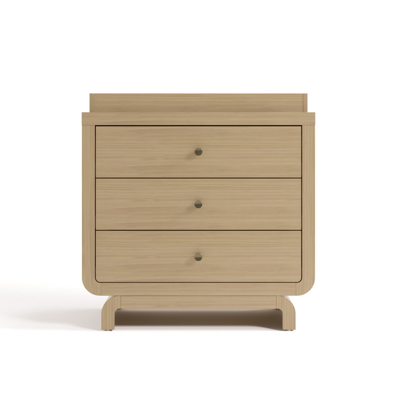 Commode 3 tiroirs avec plateau à langer Santorini, Bois flotté