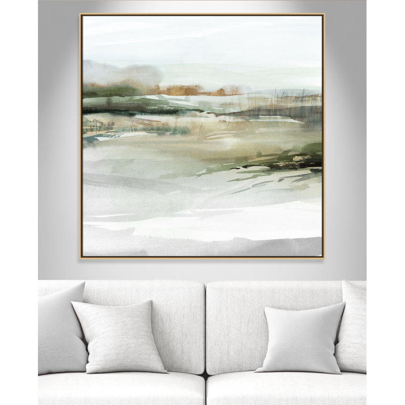 «Prologue II» par Isabelle Z, L 46,5 po x H 46,5 po, Toile avec cadre, Flotteur naturel
