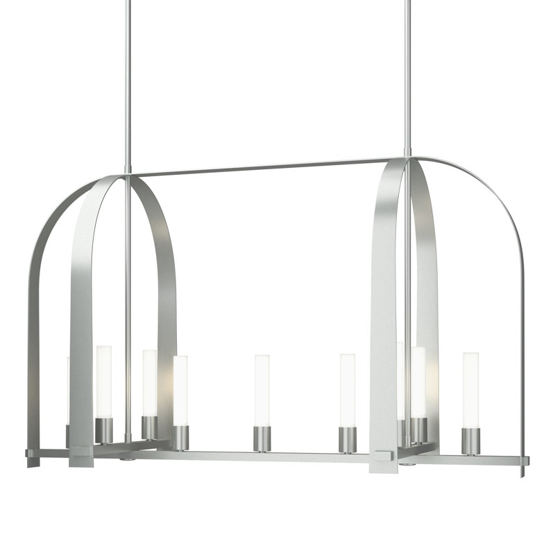 Luminaire suspendu linéaire à 9 lumières pour îlot de cuisine Triomphe, Platine rétro