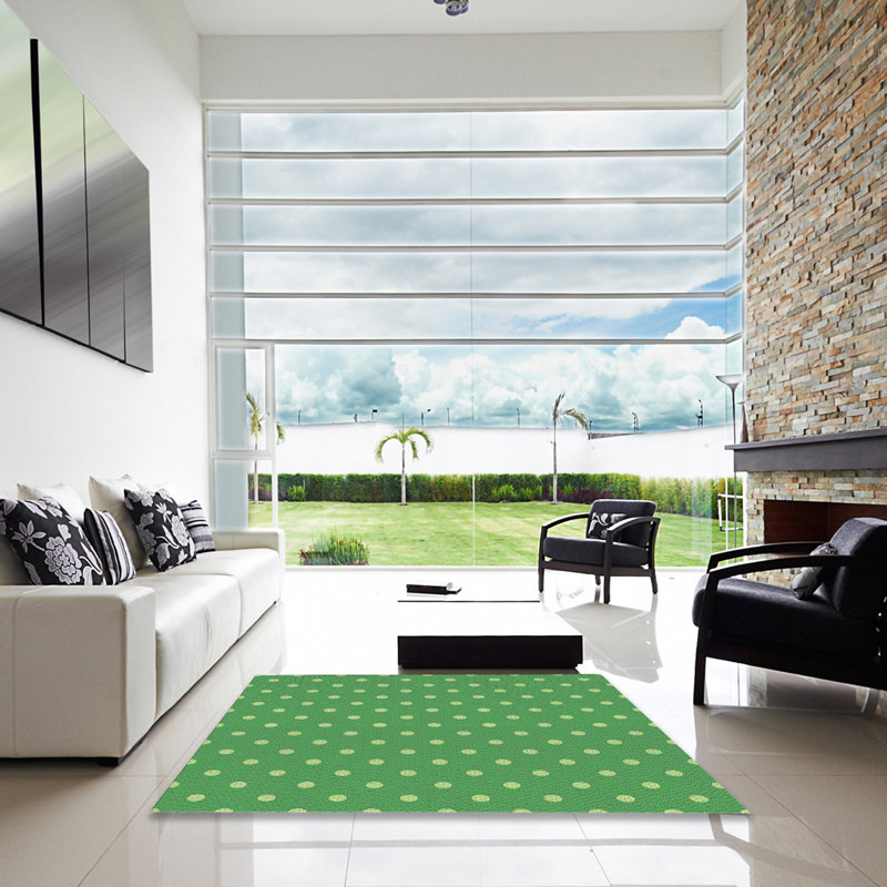 Tapis décoratif à pois Reider, Carré 7 pi
