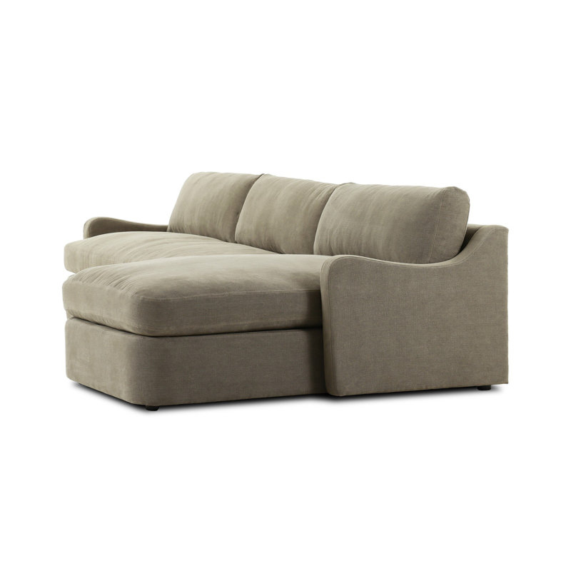 Aurelia Sectional, Broadway Olive Linen, Right Hand Facing