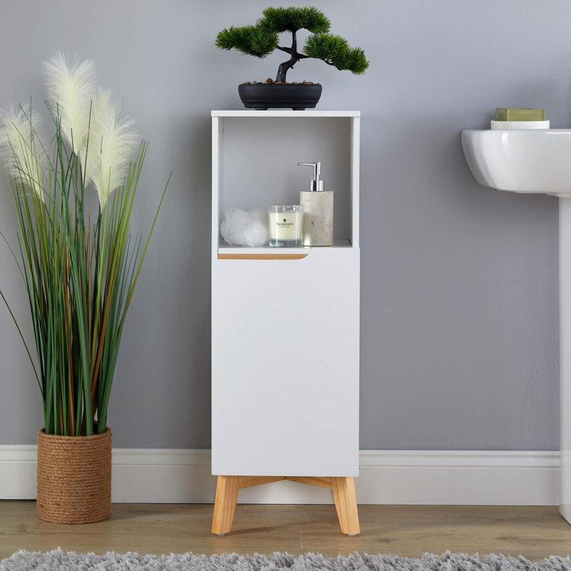 Florence 1 Door Freestanding Bathroom Cabinet, White