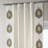 Gilded Medallion Solid Cotton Light Filtering Bordered  Curtains - Single Panel-1870631645
