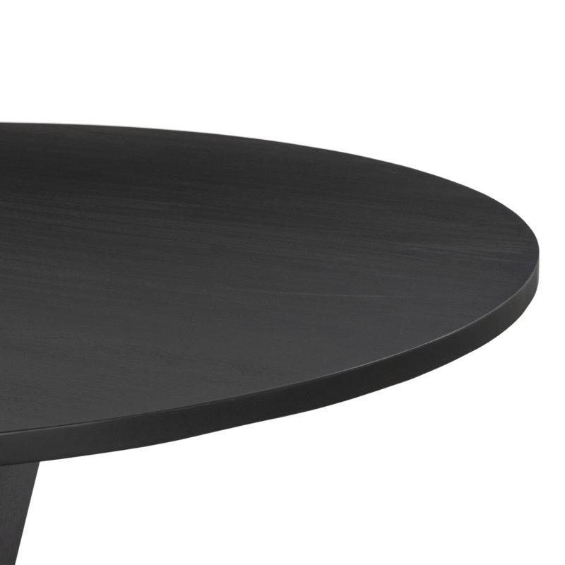 Cobain Round Solid Wood Dining Table, 30" H x 72" W x 72" L, Black
