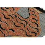 Rug & Kilim’S Pictorial Tiger-Skin Rug In Orange, Blue And Black