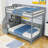 Wood Twin Over Twin Bunk Bed With Staircase-1359187735