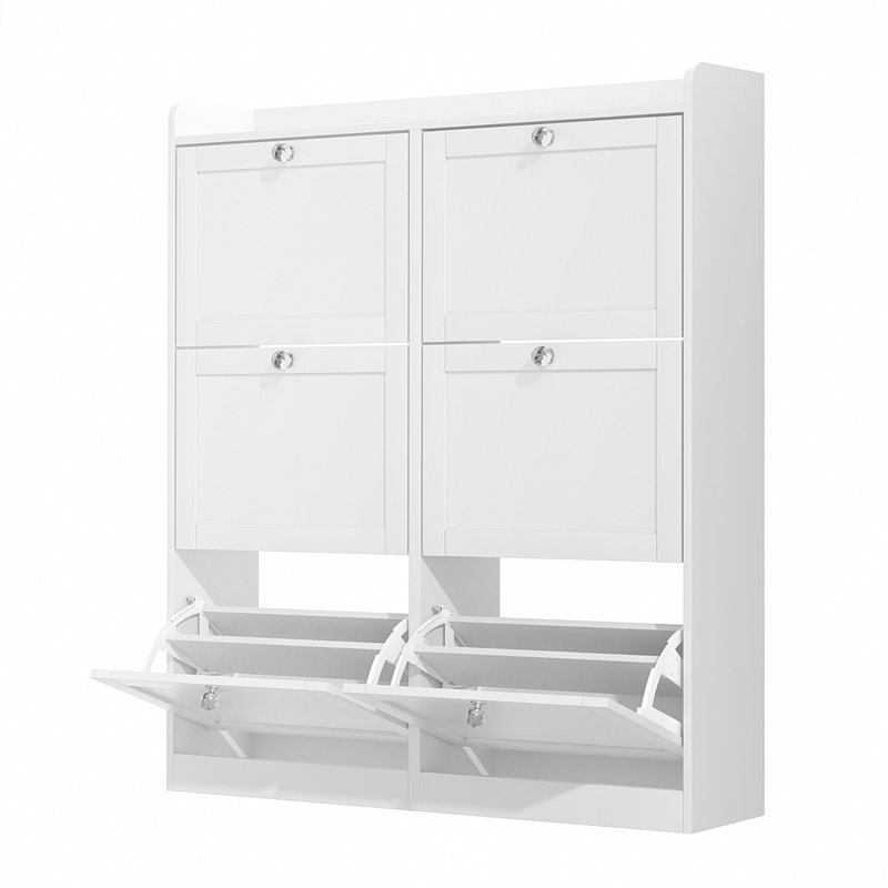 Armoire de rangement pour chaussures étroite avec 6 tiroirs rabattables et un plateau de rangement, étagère à chaussures avec poignées en diamant pour l'entrée, le couloir, le salon