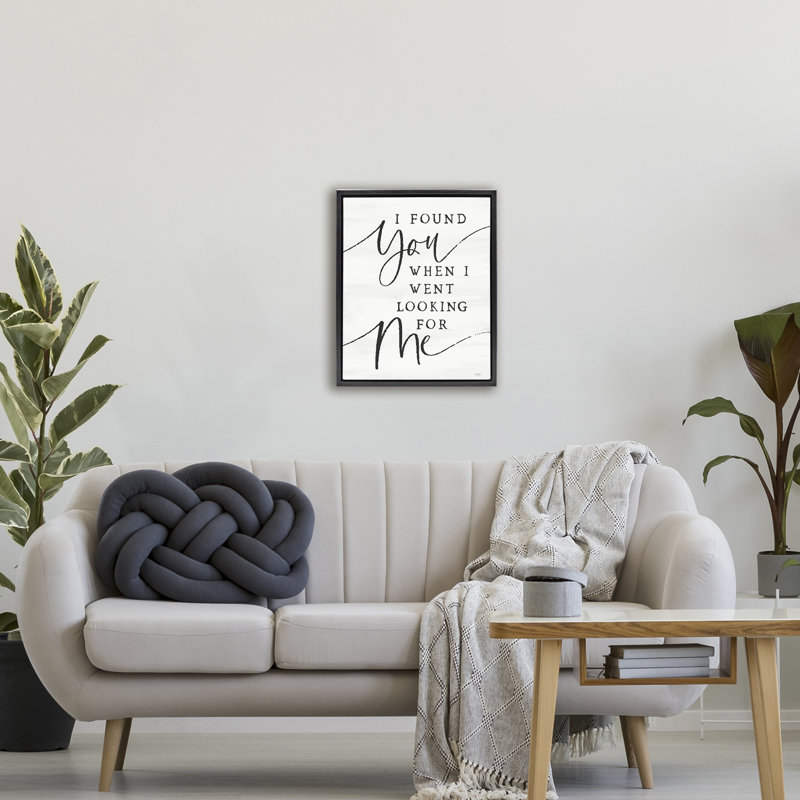 Cadre flottant inspirant I Found You, design par Lux + Me Designs, H 21 po x l 17 po, Cadre flottant noir de jais
