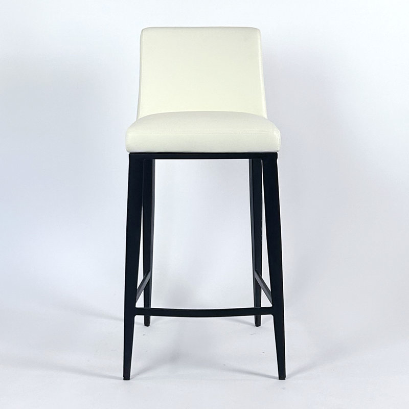 Aretha Upholstered Counter Stool with Metal Frame, White, Counter Stool (26" Seat Height)